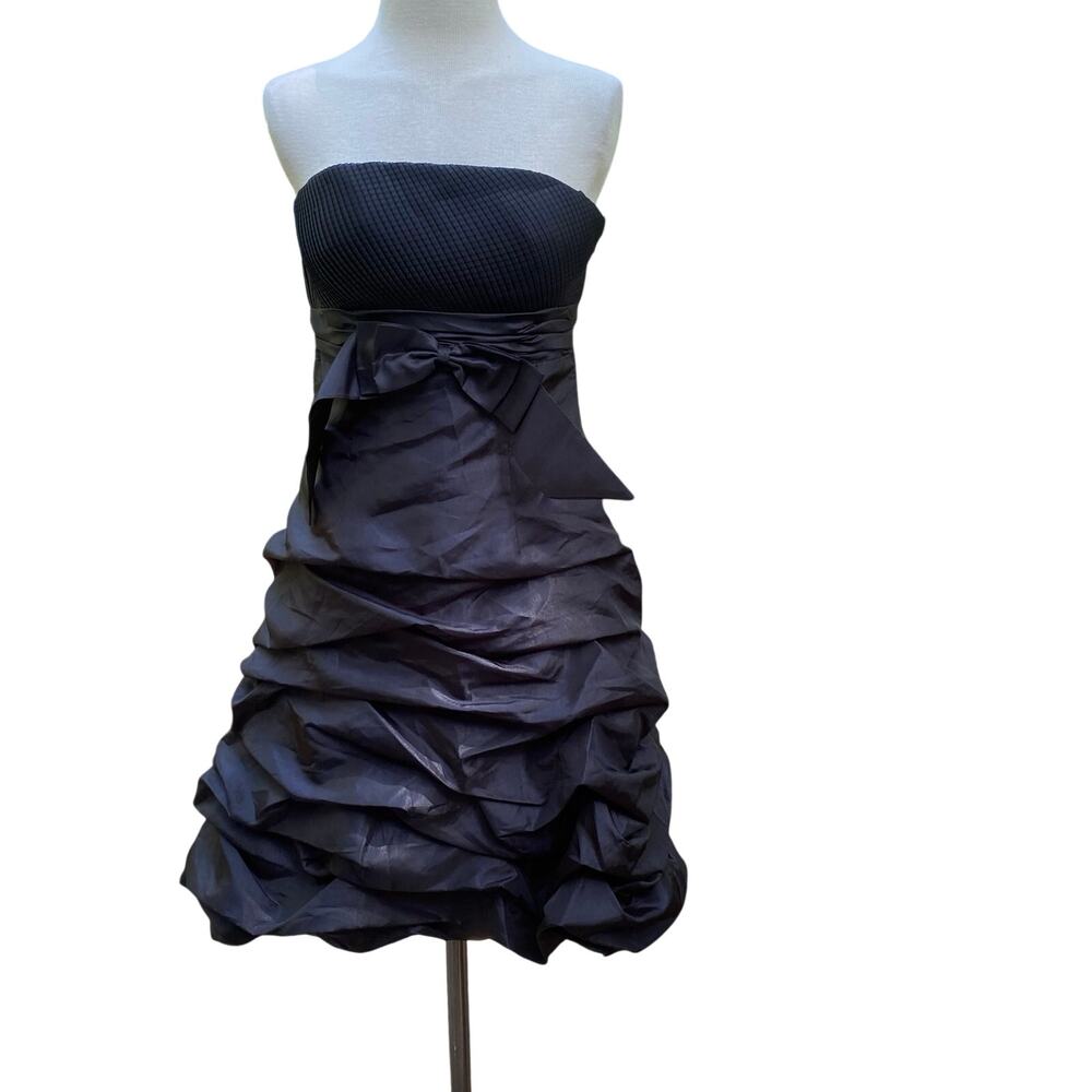 Y2K May Queen Couture Black Ruffle Bow Party Dress Size 8